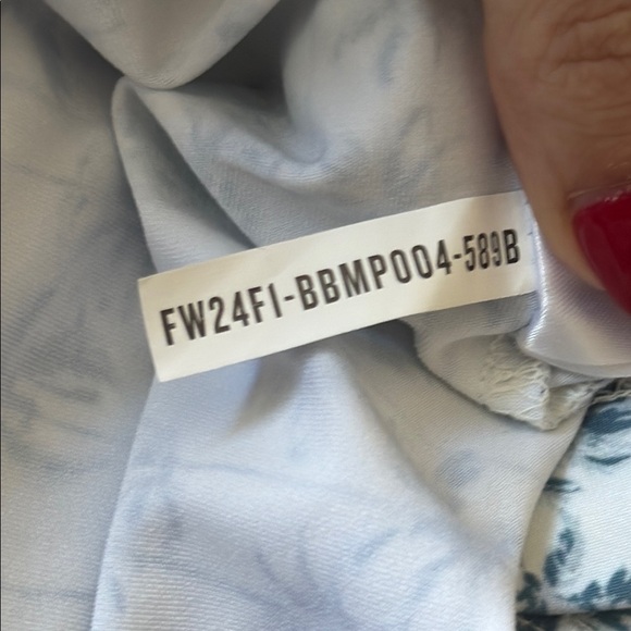 Bad Birdie Blue and White Palm Tree Golf Polo Shirt - Picture 9 of 9